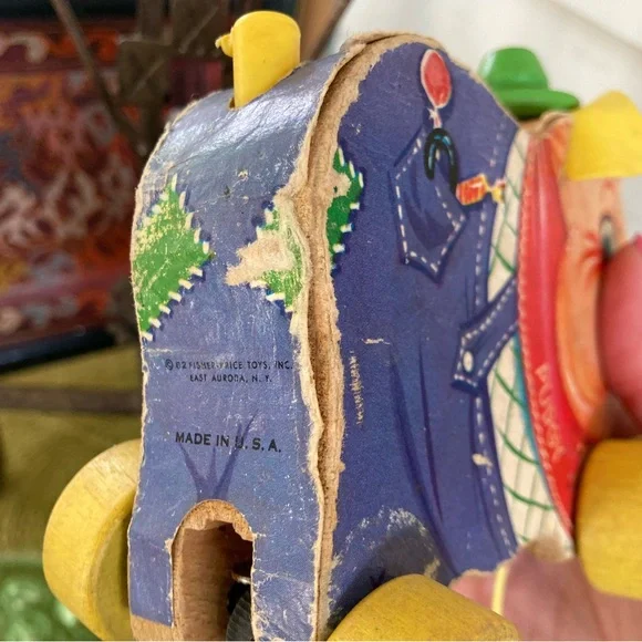 Vintage 1962 Pudgy Pig Fisher Price Pull Toy - Picture 7 of 10